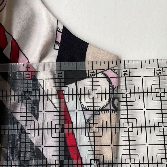 Ali Ro Wrap Dress Multicolored Abstract Pucci-like print red pink game day 0 - Picture 4 of 8